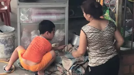 Young Boy Saves Duck From Woman Wielding A Large Meat Cleaver