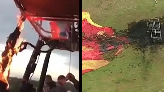 Hot Air Balloon Carrying 16 Passengers Catches Fire In Mid Air