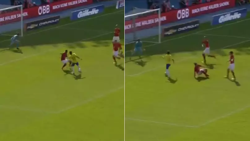 Watch: What Neymar Did To Austrian Defender Should Genuinely Be Illegal 