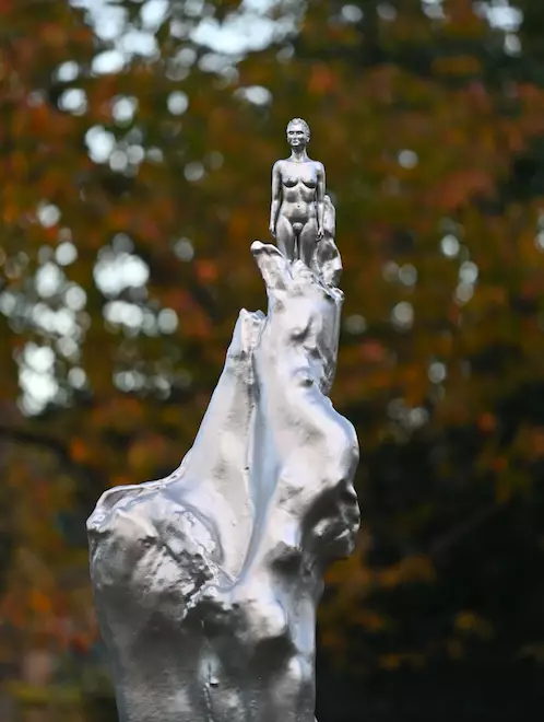 The statue depicts Wollstonecraft as a naked 'everywoman' (