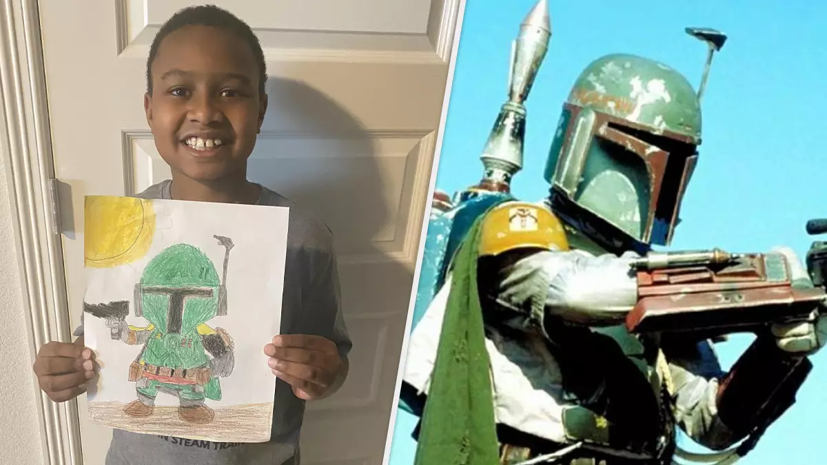 Little Lad Draws Awesome Boba Fett Picture, Wants To "Share It With The Internet"