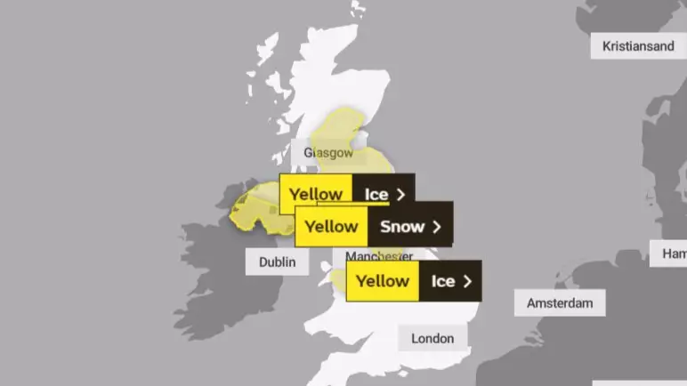 Met Office Issue Snow And Ice Warning In The UK For Tomorrow