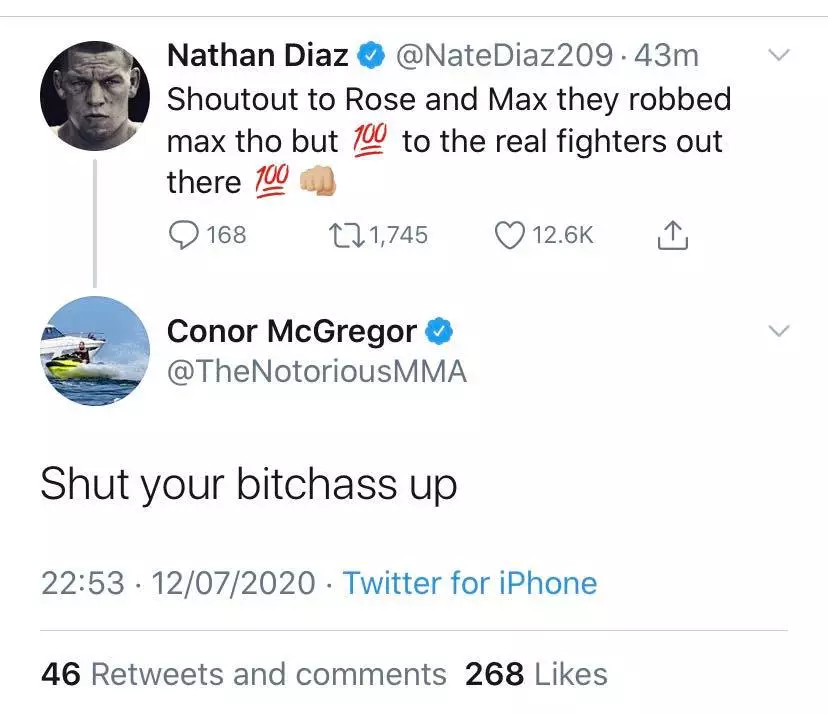 McGregor's now deleted tweet. Image: PA Images