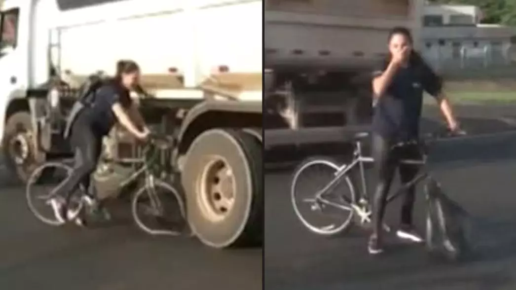Woman Almost Crushed By Lorry During TV News Report On Dangerous Junction