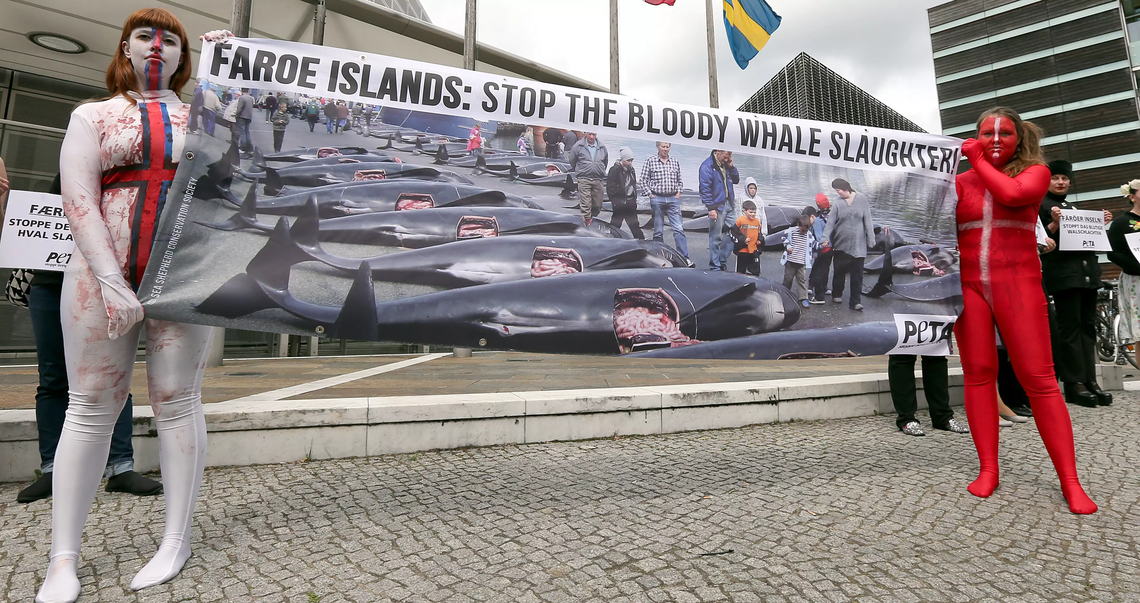 PETA protesting against whaling back in 2014 (