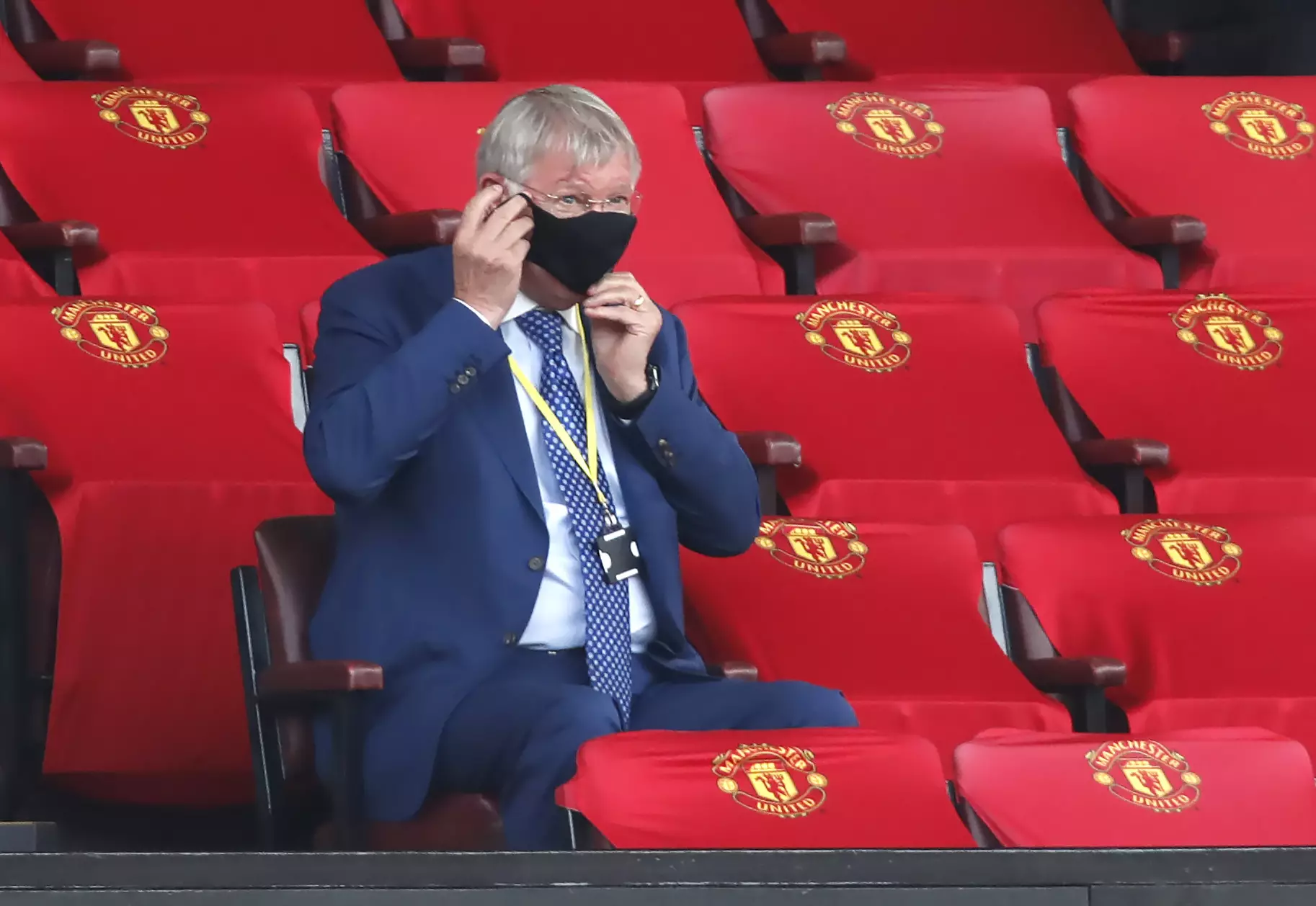 Fergie has still been in attendance as a club director but hasn't been able to talk to Bruno Fernandes. Image: PA Images