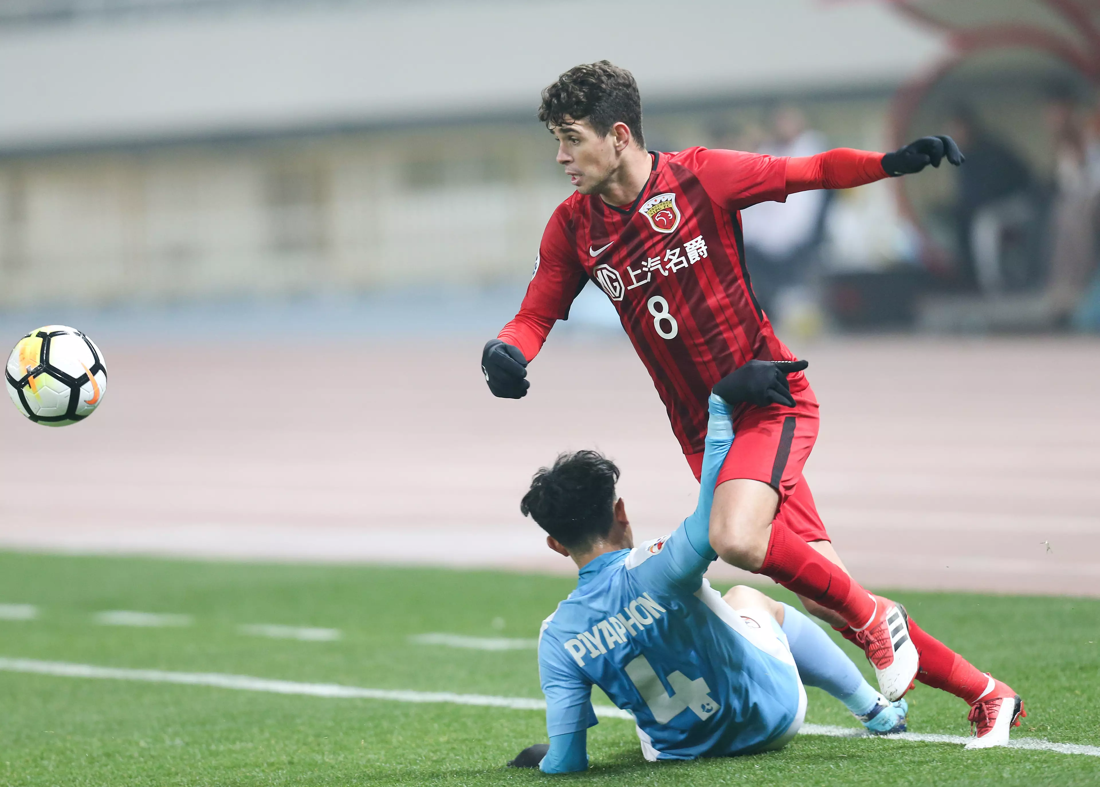 Oscar in action in China. Image: PA Images