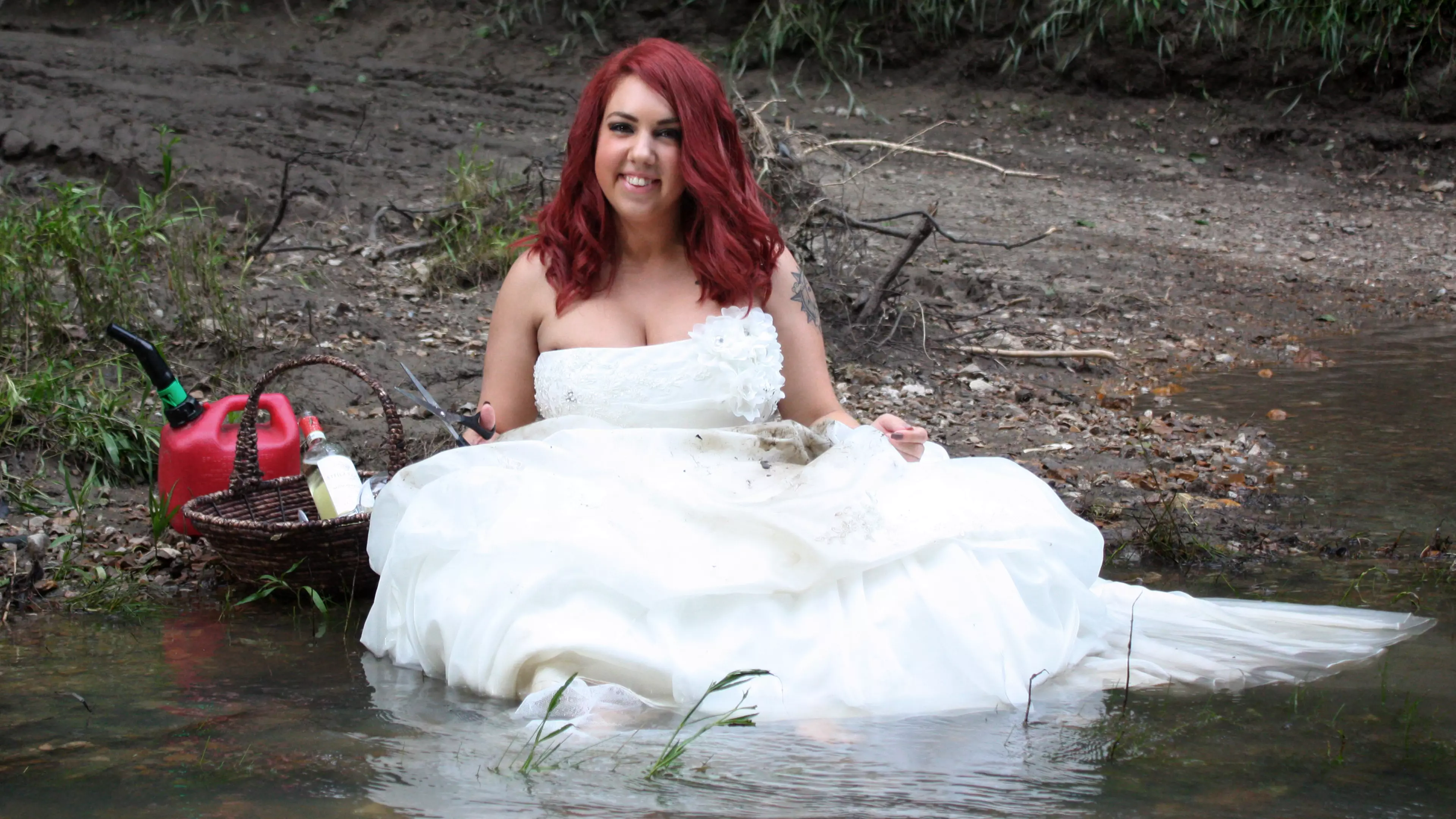 Woman Throws Empowering Divorce Shoot As She Burns Wedding Dress