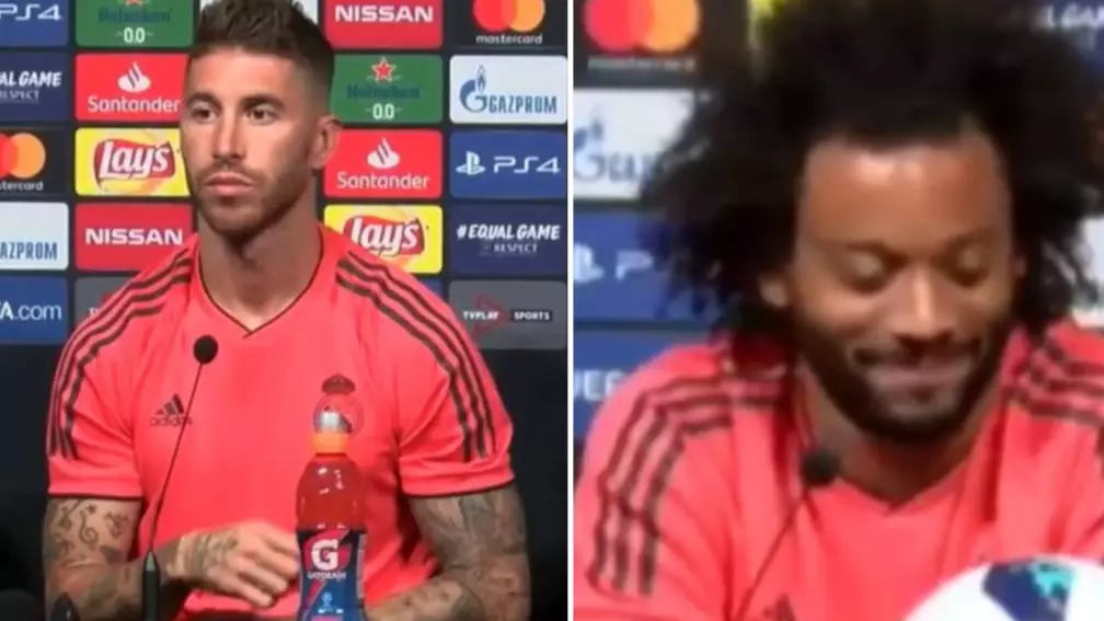 Marcelo Had A Very Cheeky Reaction When Sergio Ramos Mocked Jurgen Klopp's Record In Finals
