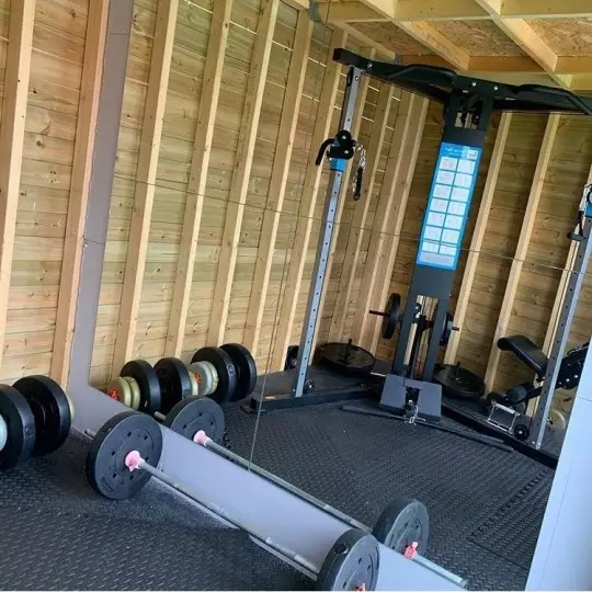 The home gym was built for £900.