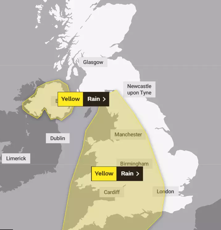Yellow weather warnings are in place for part of the UK.