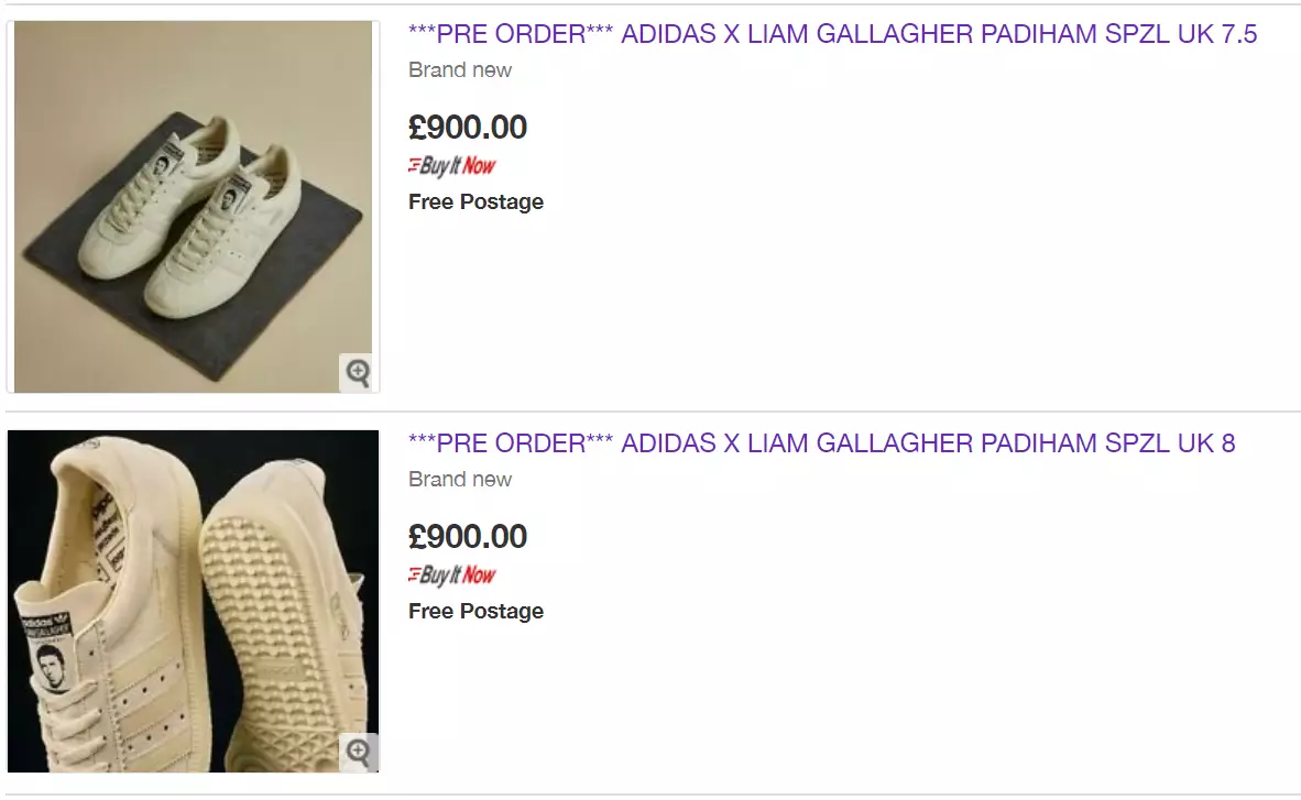 Liam's adidas Spezial trainers are selling for £900 on eBay