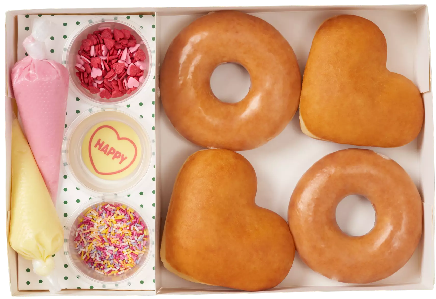 You can even decorate your own at home with the Krispy Kreme Love Creations Kit (