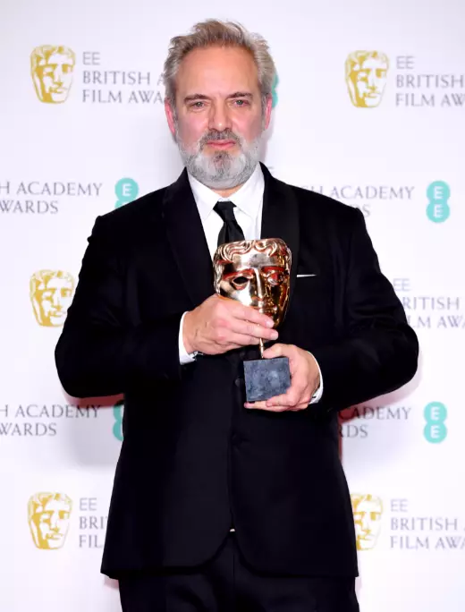Sam Mendes with his BAFTA.