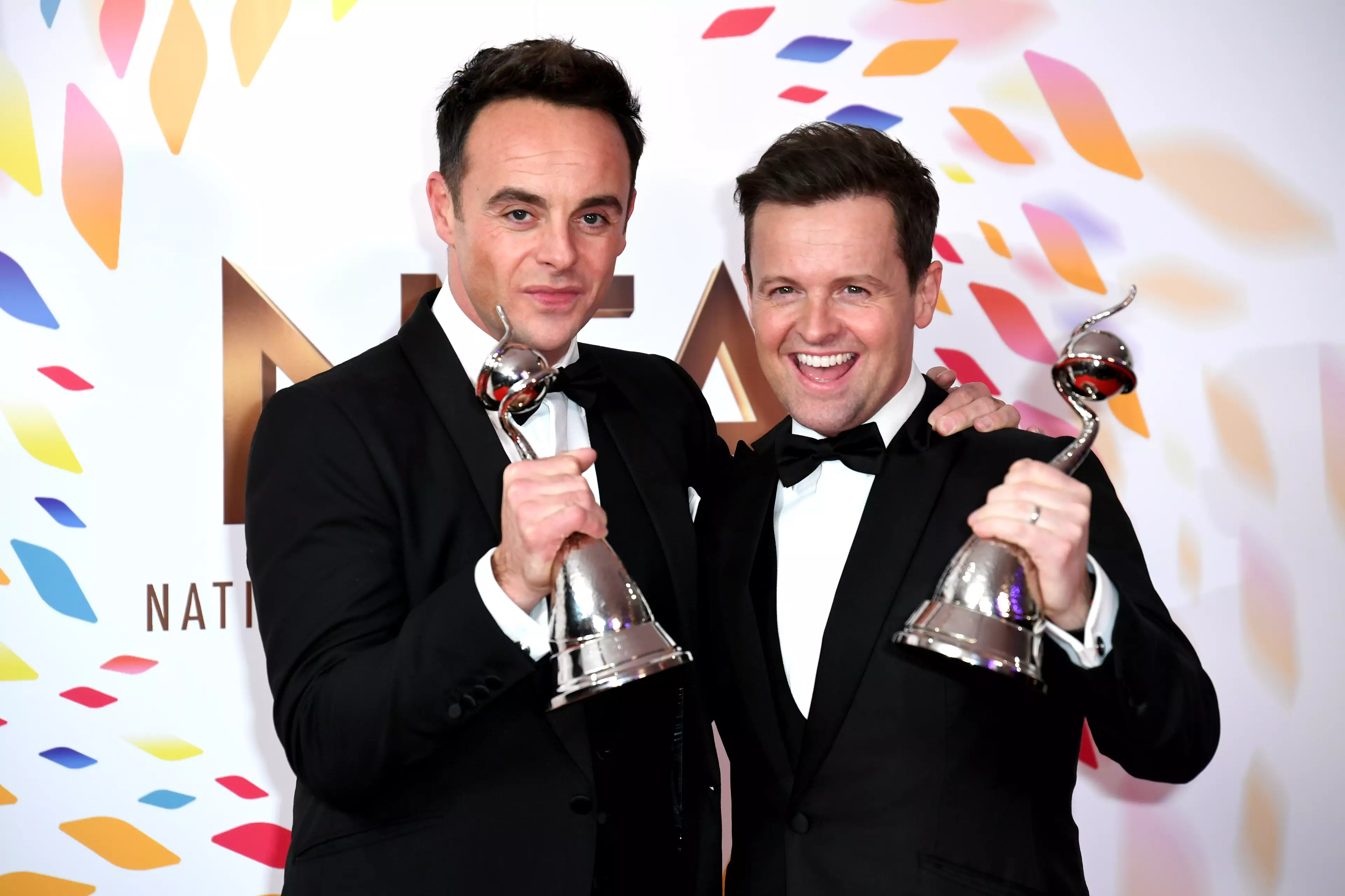 A victorious Ant and Dec.