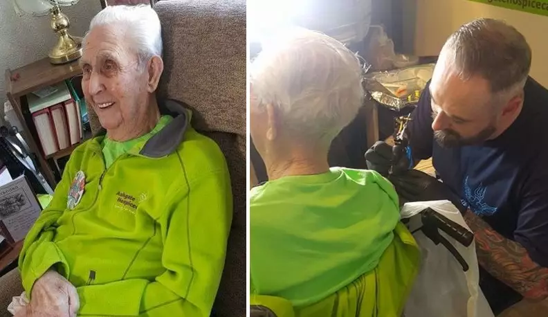 104-Year-Old Great Grandad Becomes Oldest Person Ever To Get A Tattoo