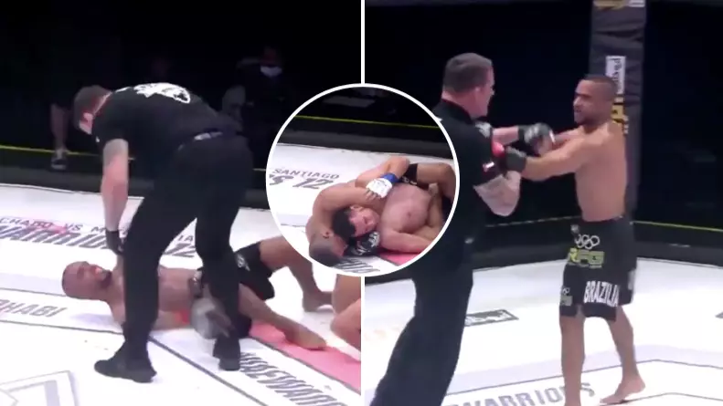 MMA Fighter Tries To Fight Referee After Refusing To Release Rear Naked Choke