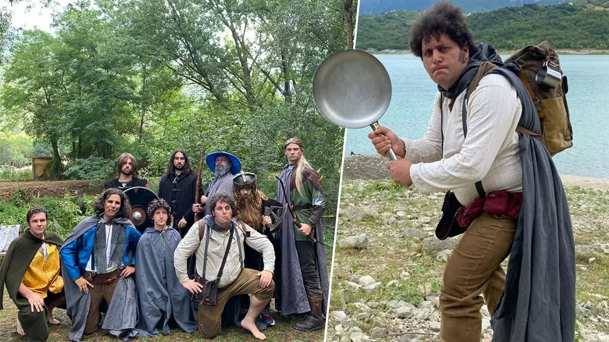 Friends Dress As The Fellowship Of The Ring, Travel Italy, Cast Ring Into Volcano