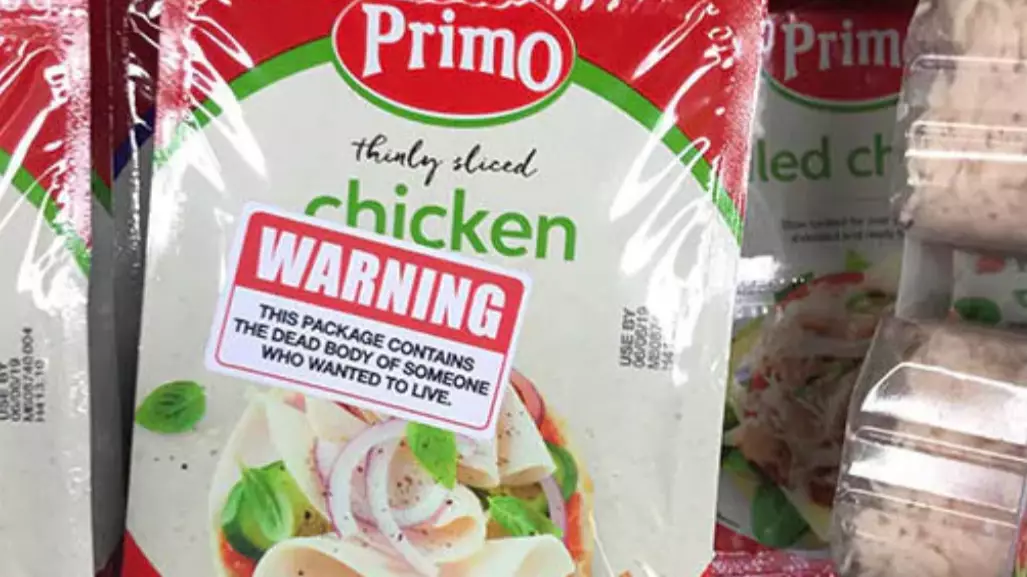 Vegans Place Warning Stickers On Supermarket Meat In Melbourne