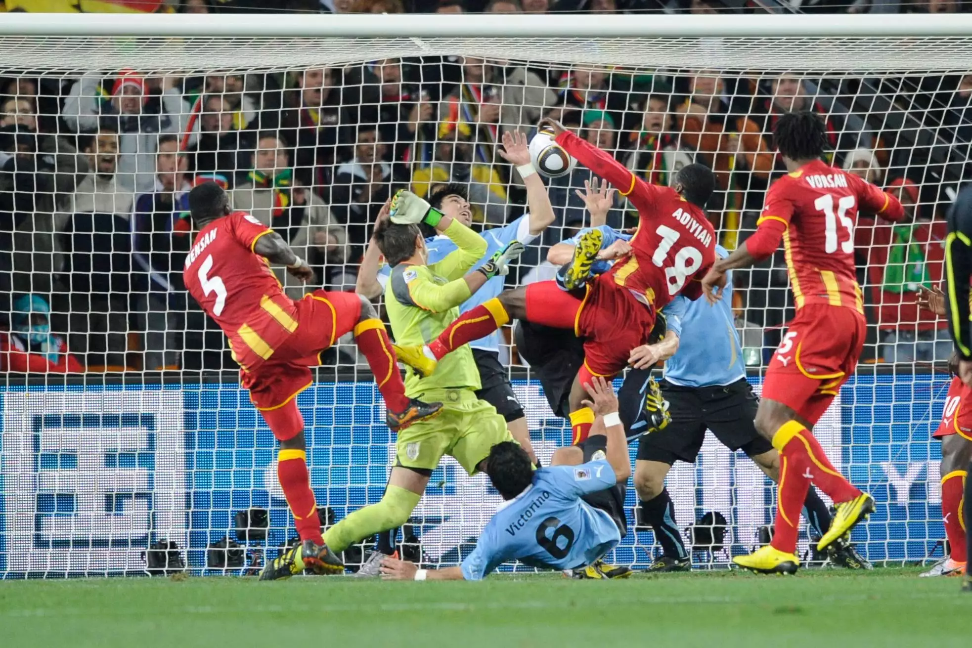 Suarez and his infamous handball vs Ghana. Image: PA Images