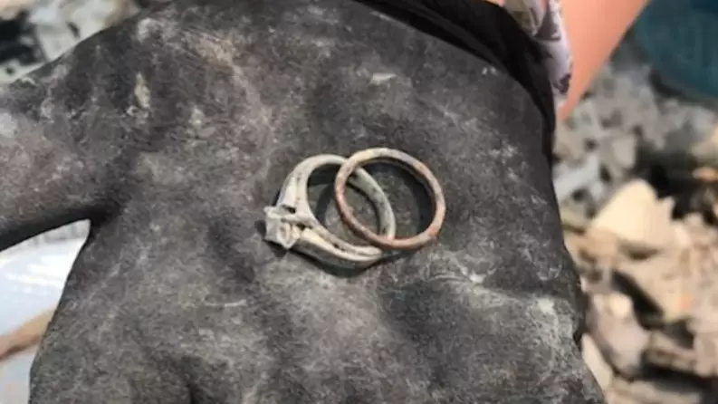 Couple Find Wedding Rings In Ashes Of Their Home After Wildfires Burn It To The Ground