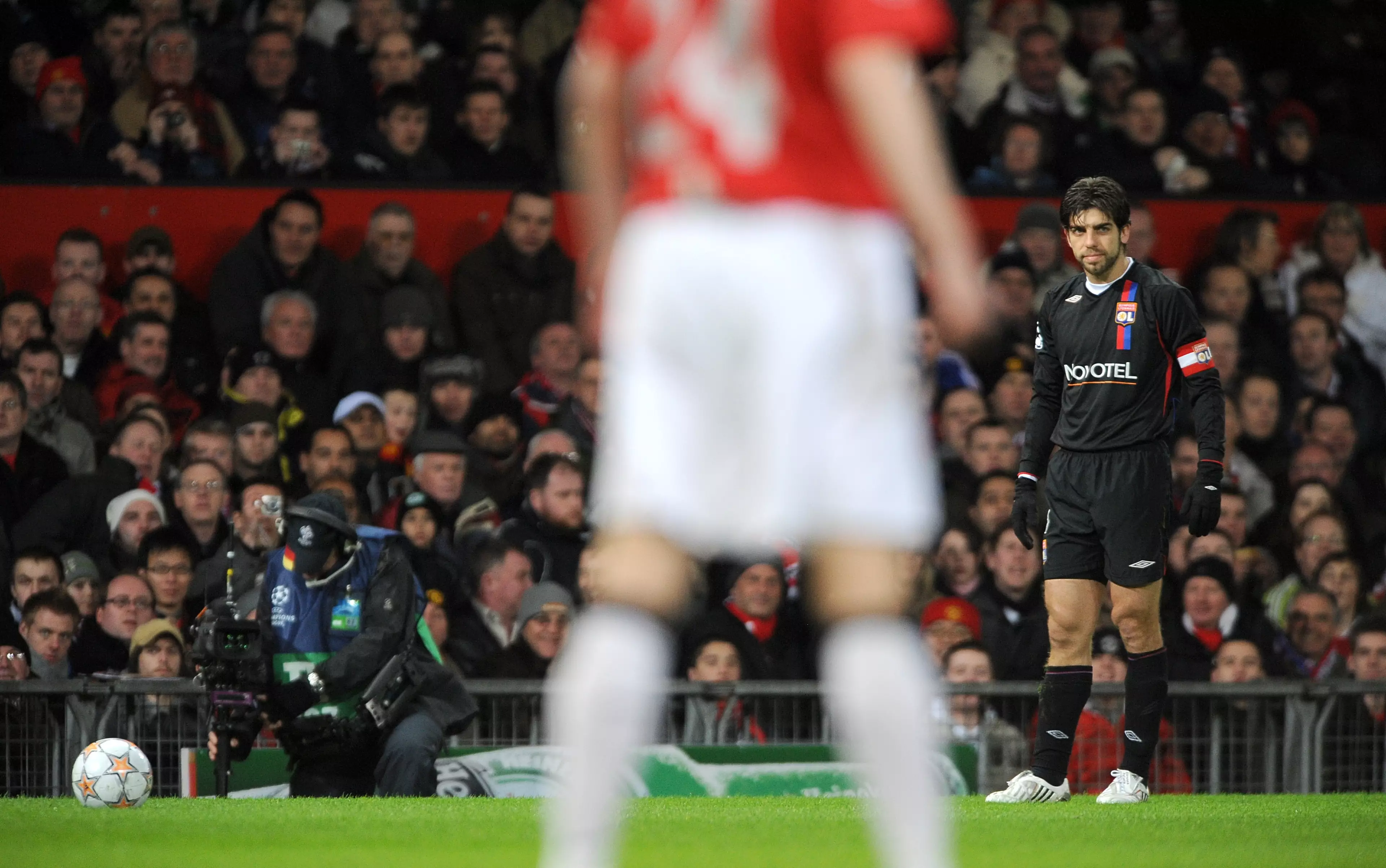 Juninho in his natural habitat, lining up a free kick for Lyon. Image: PA Images