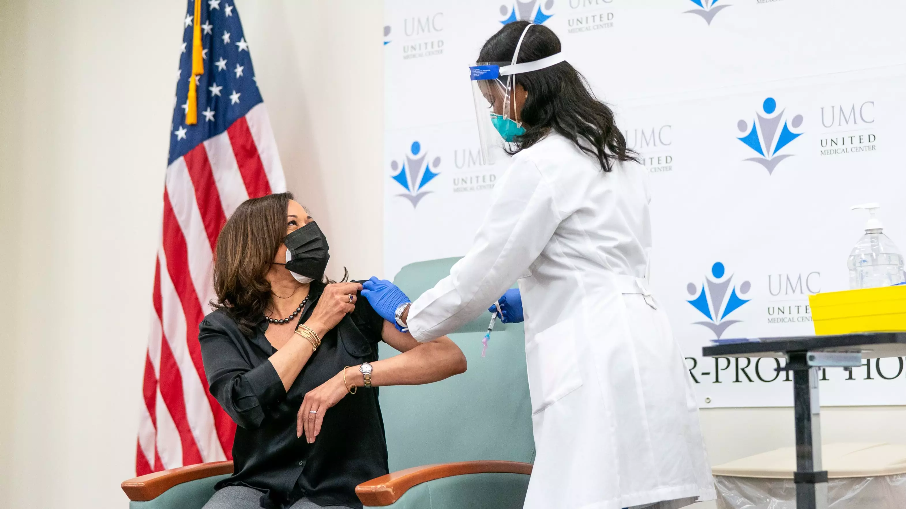 Vice President-Elect Kamala Harris Receives Covid-19 Vaccine On Live TV