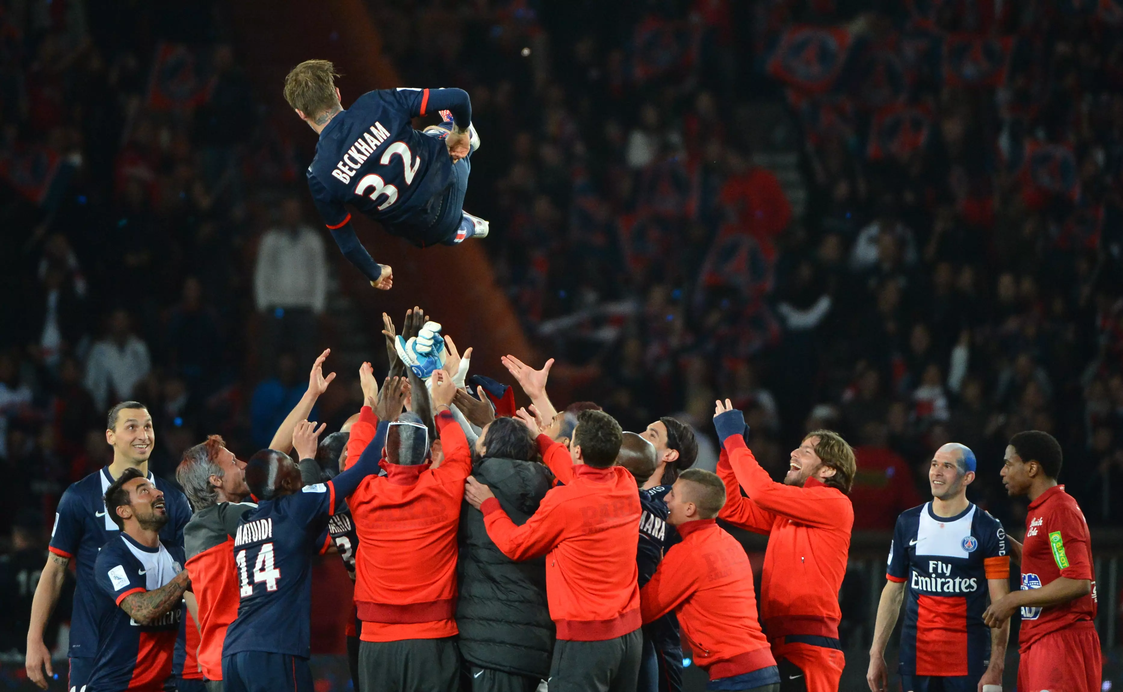 Beckham ended his career at PSG and still has a good relationship with the side. Image: PA Images