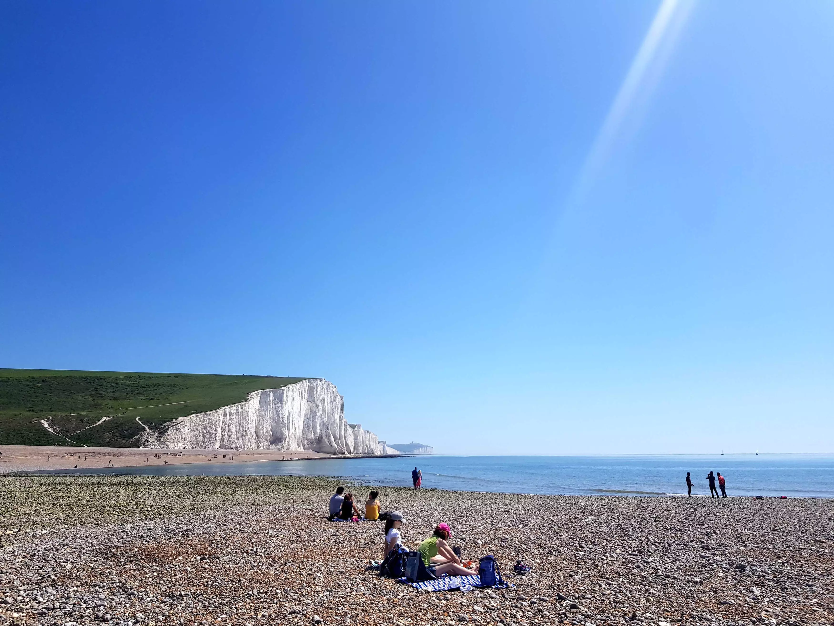Many people chose to visit the Seven Sisters cliffs over the hot Easter weekend.