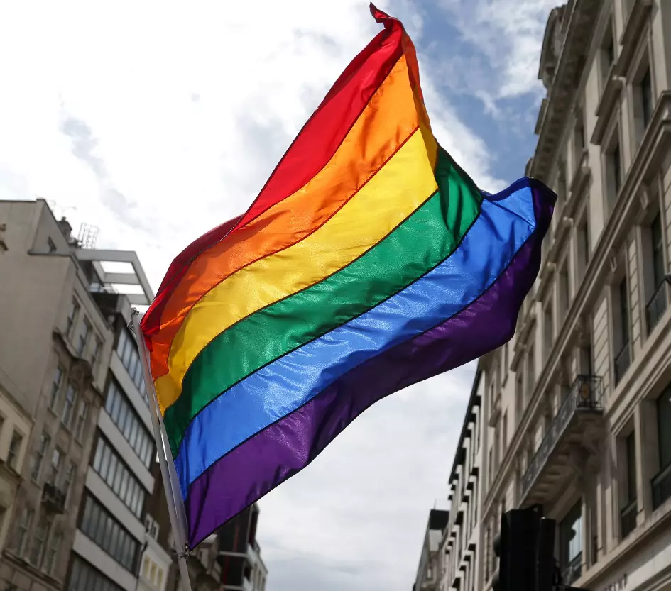 A Pride flag.