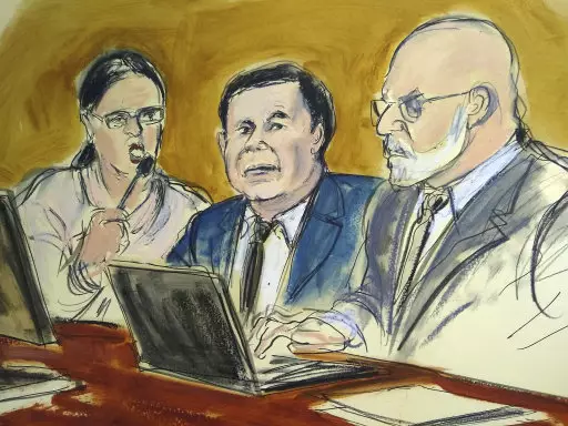 In this courtroom drawing, Joaquin 