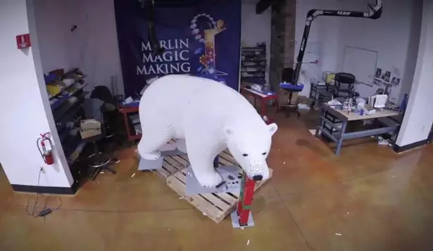 Turns out it is someone's job to build a massive Lego polar bear.