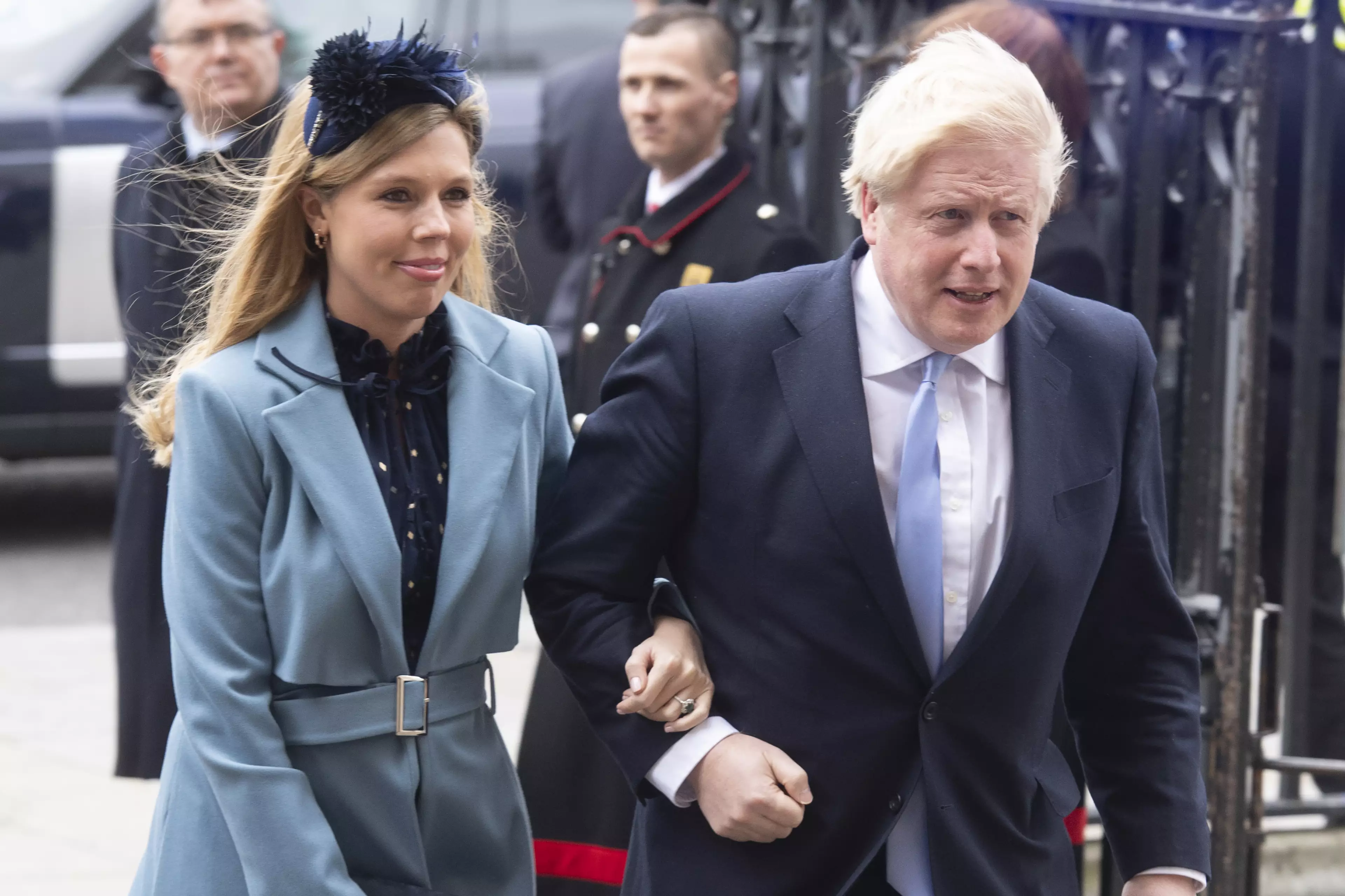 Boris with partner Carrie, who has welcomed the couple's first child (