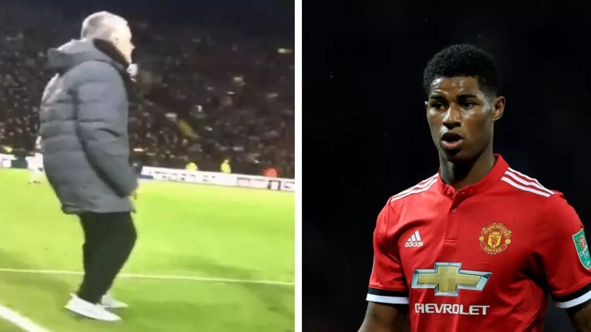 Fans Surprised To See Jose Mourinho Run On The Pitch To Confront Marcus Rashford