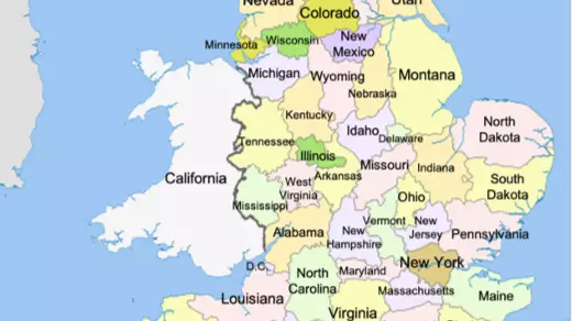 Twitter User Creates Map Of UK As US States
