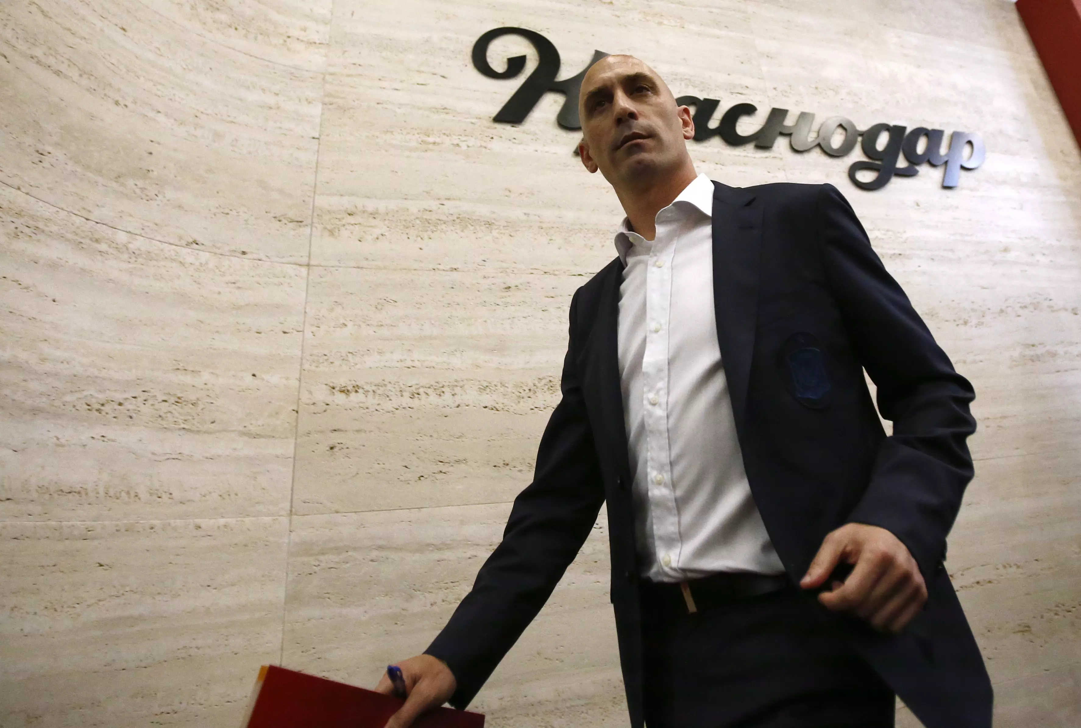Rubiales leaves a press conference. Image: PA