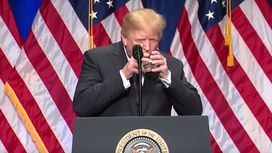 Donald Trump Sparks Health Concerns After 'Drinking Water Like A Child'