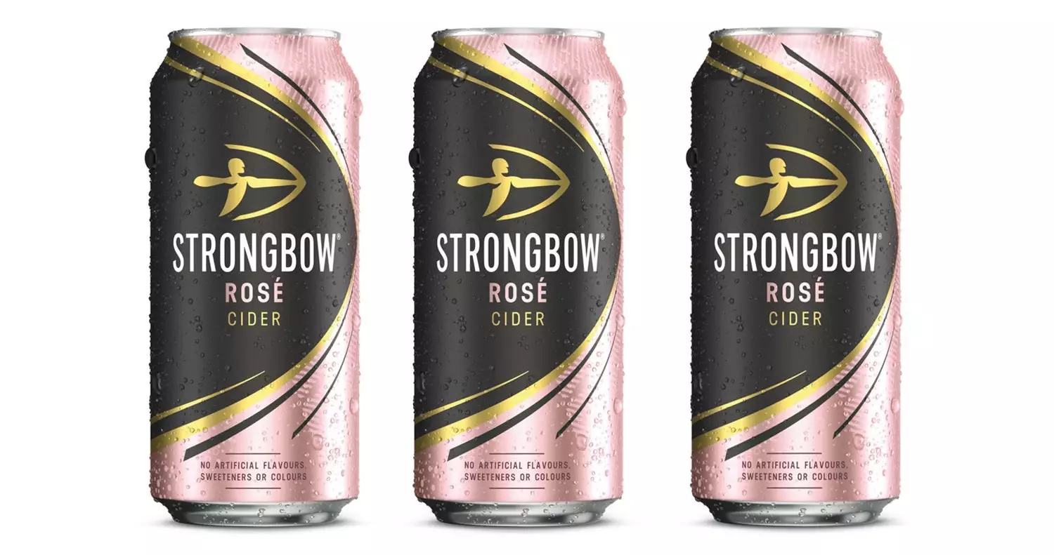 Strongbow Rosé Cider is pale pink and made from red apples (
