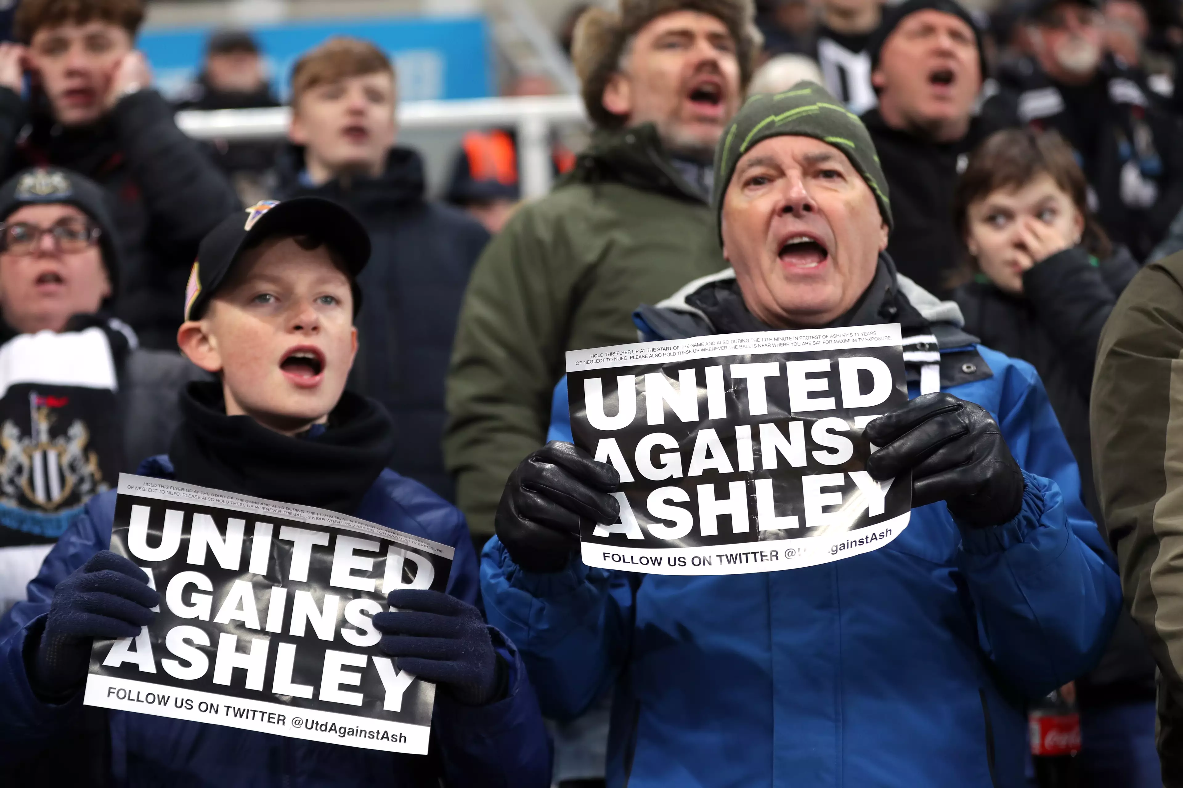 Fans have often protested against Ashley. Image: PA Images