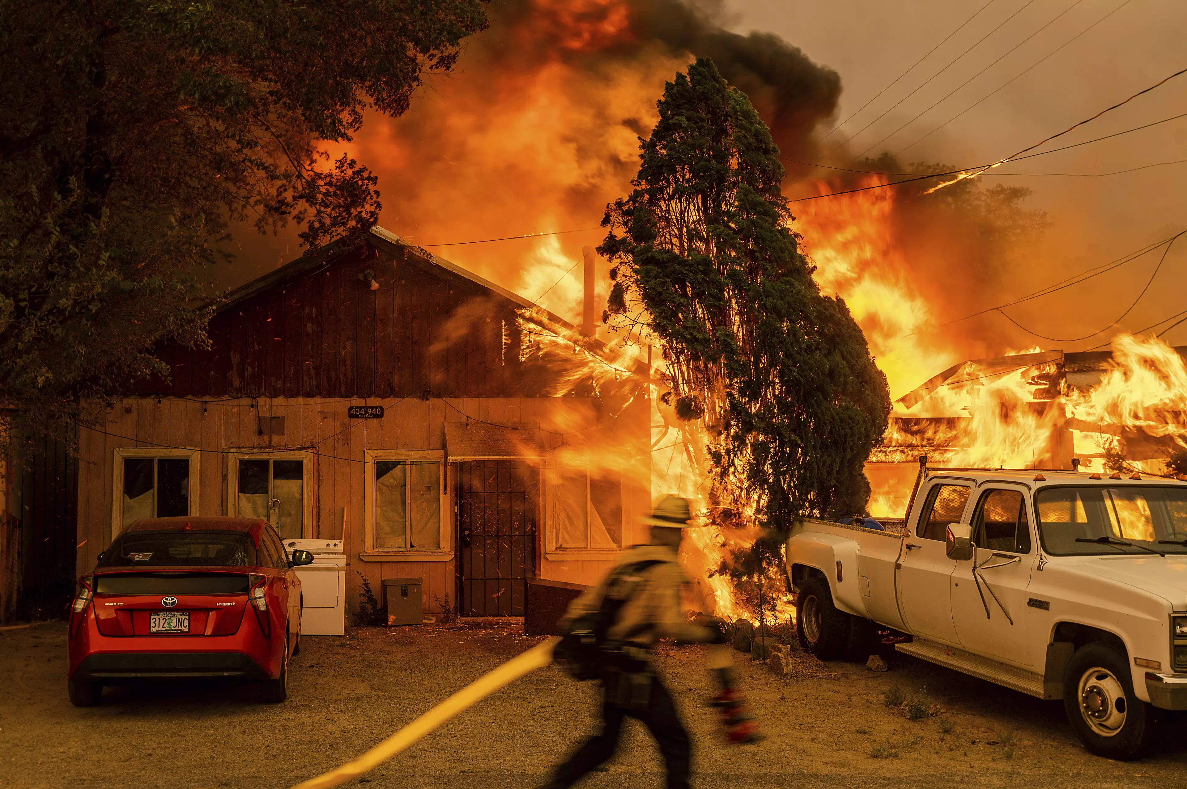 A wildfire has raged through northern California.