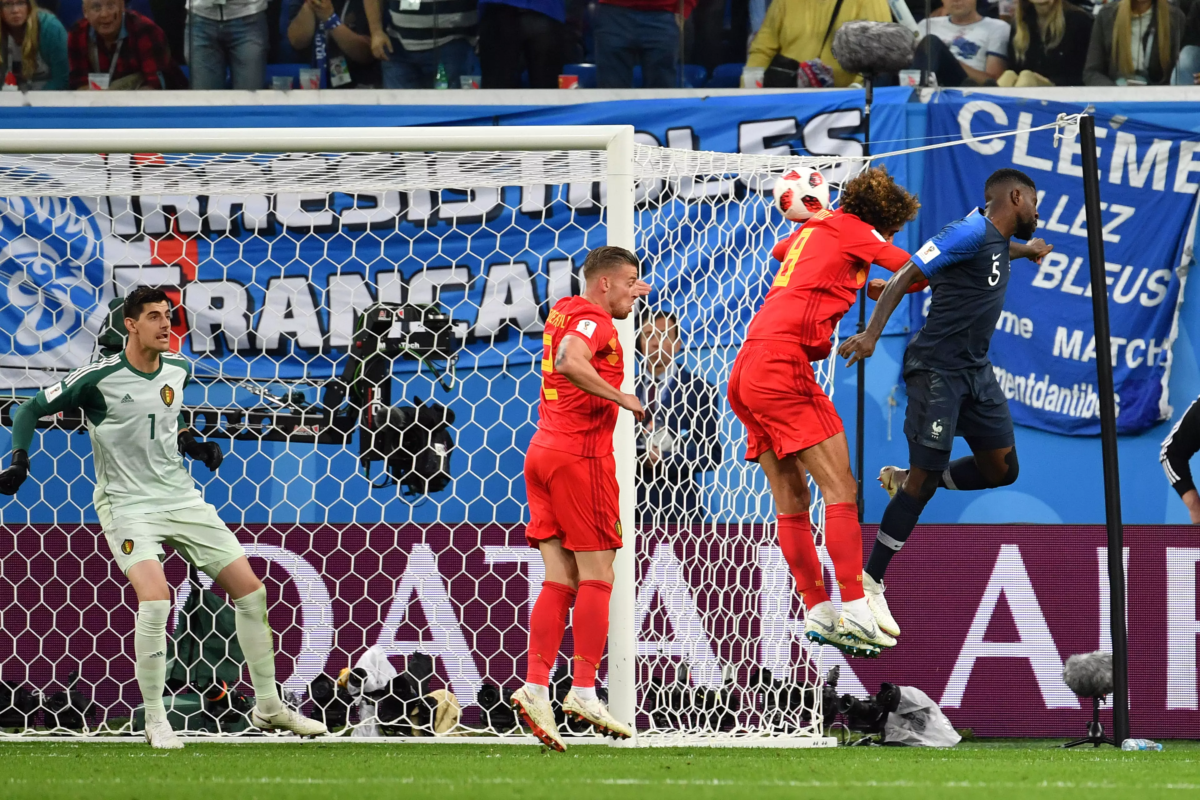 Umtiti nods his country into the World Cup final. Image: PA Images