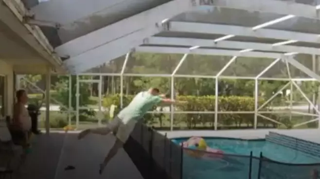 Dad Does 'Superman Jump' Into Pool To Save One-Year-Old Son