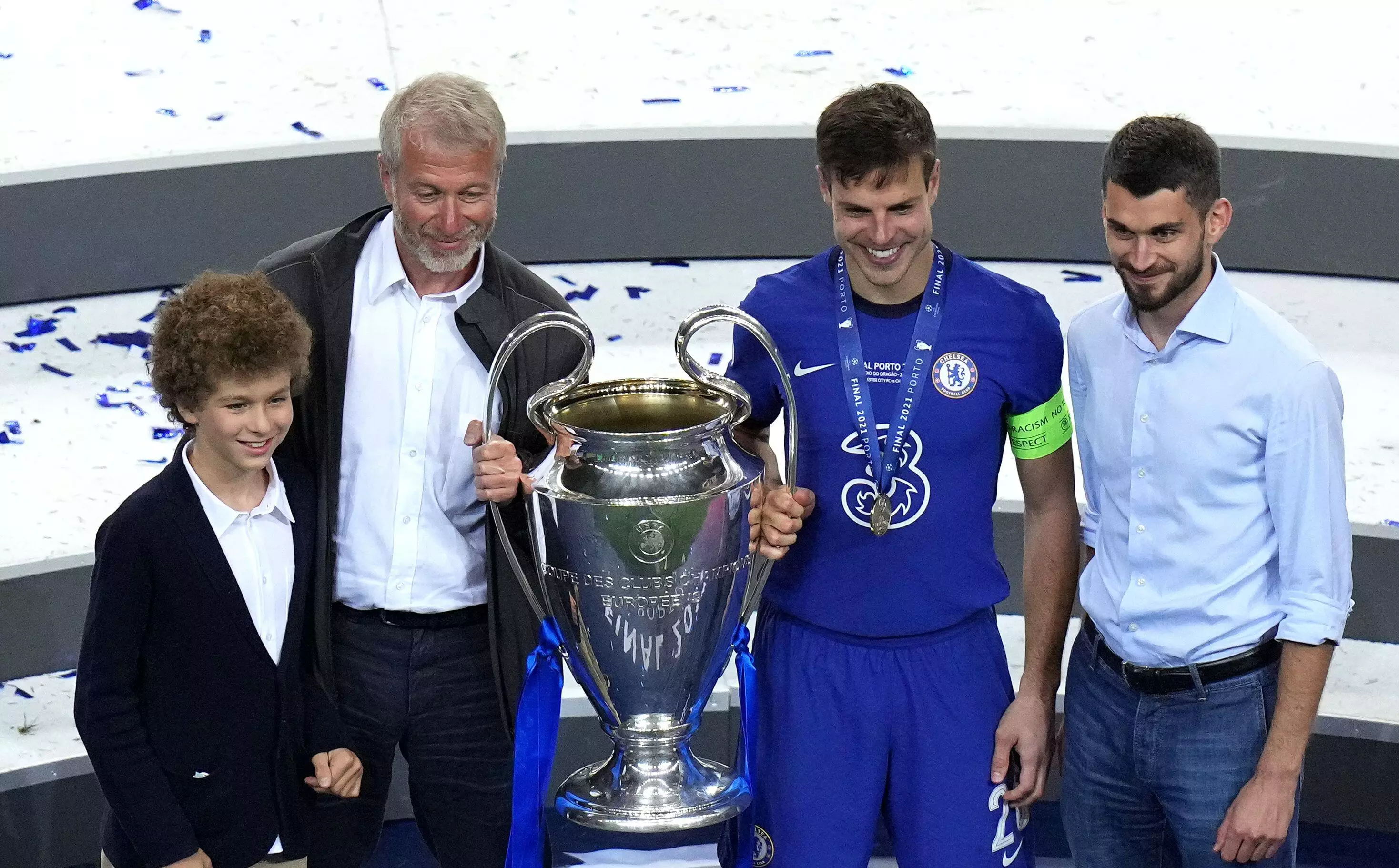 Abramovich with the Champions League trophy last year. Image: PA Images