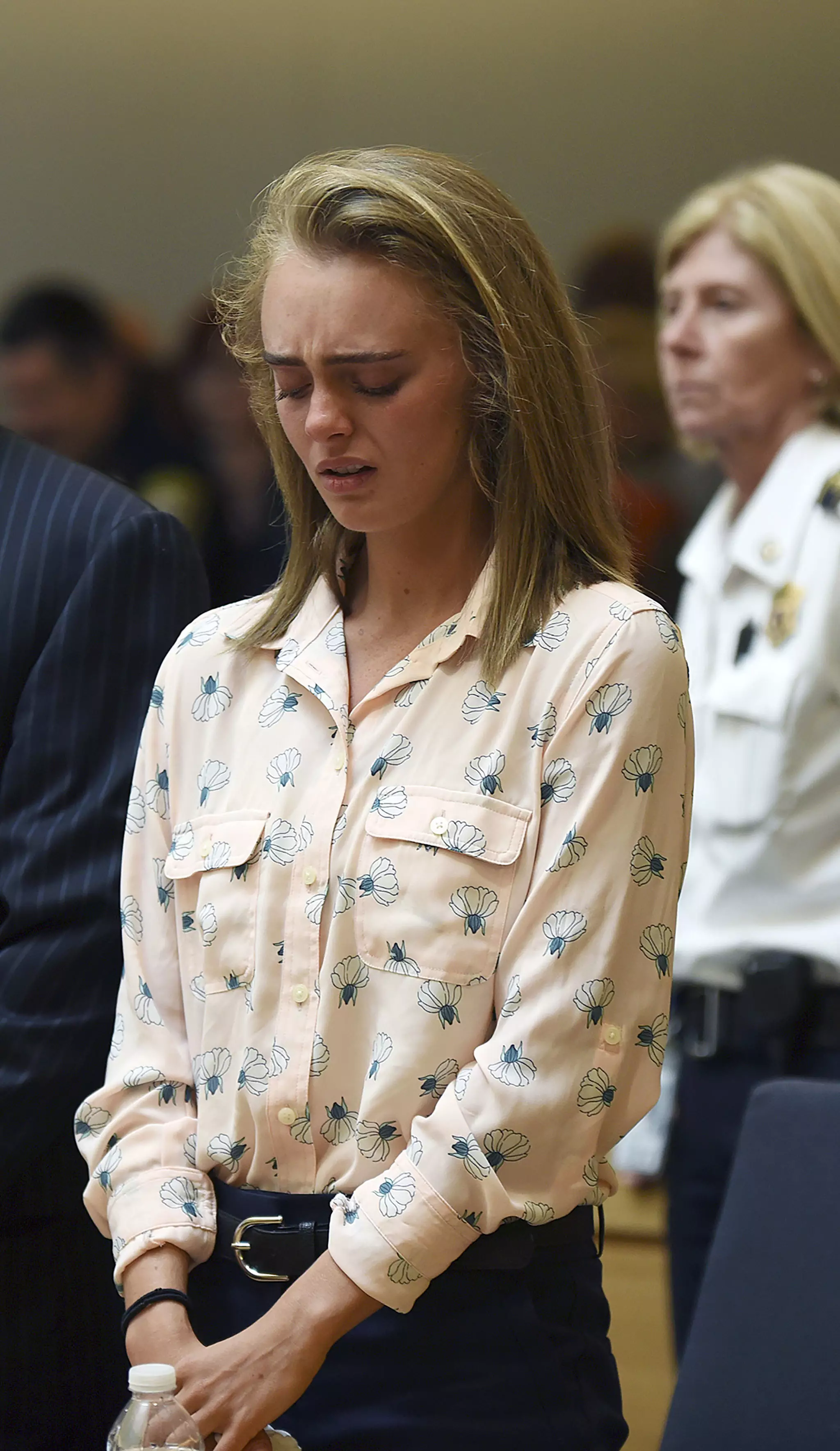 Michelle Carter cried after being found guilty of involuntary manslaughter.