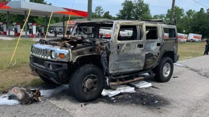 Hummer Destroyed After Driver Fills Petrol Cans Amid Gas Shortage