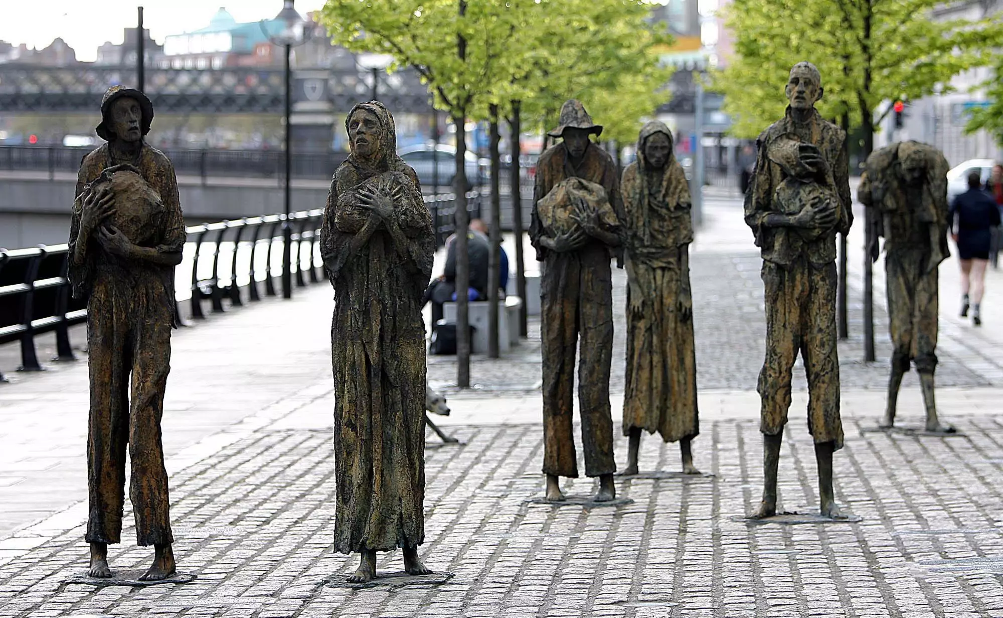 A memorial for victims of the Irish Famine in Dublin.
