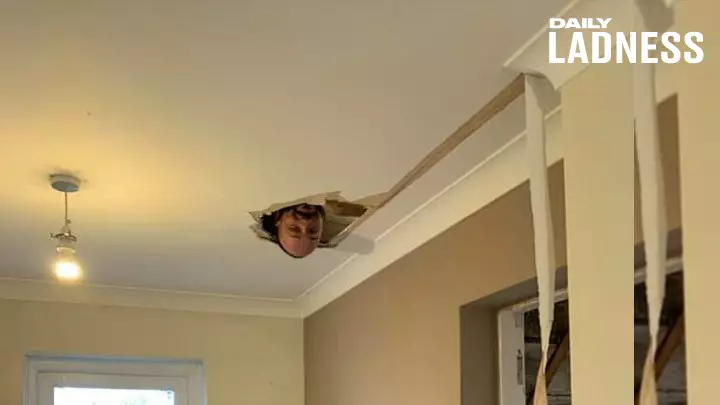 Man’s DIY Fail Ends Up With Him Falling Through The Ceiling  