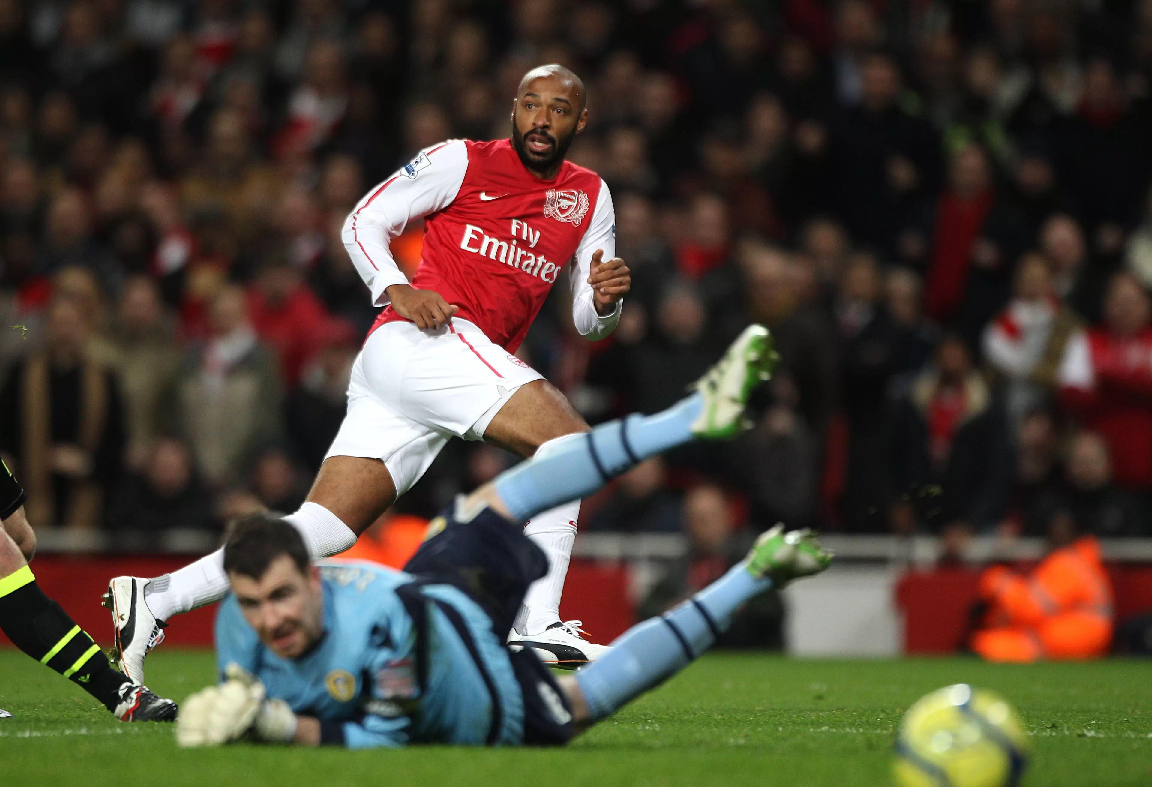 Arsenal's Thierry Henry scores the opening goal of the game. Image: PA