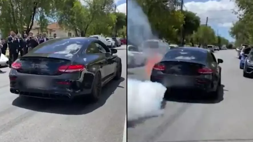 Sydney Driver Charged After Luxury Mercedes Bursts Into Flames While Doing Burnout
