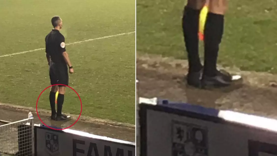 Linesman Forgets Boots For Tranmere vs Morecambe Game, Wears Smart Shoes Instead 